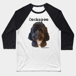 Black and white Cockapoo / Spoodle and Doodle Dogs Baseball T-Shirt